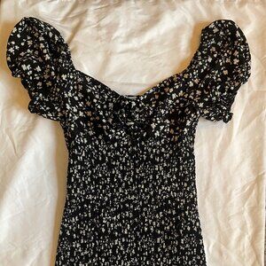 Mini Black w/White Flowers Sundress